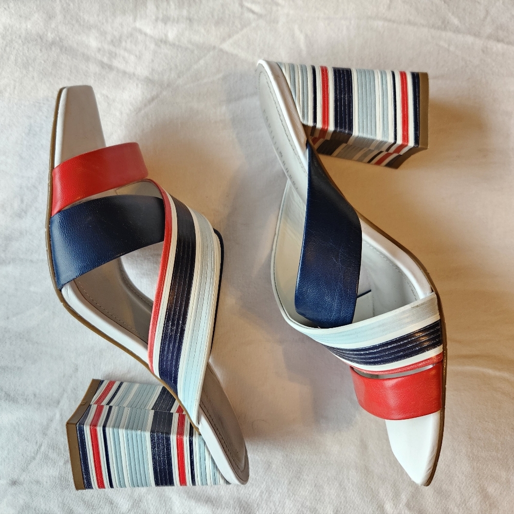 ⚓️Capelli Rossi - Leather Nautical Heeled Mules - Size 39